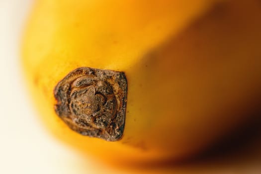 close-up of a fresh yellow banana