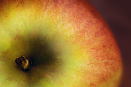 Red and green apple close-up. Fresh fruit.