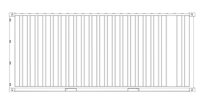 Cargo container on white background. Wire-frame style. 3d illustration