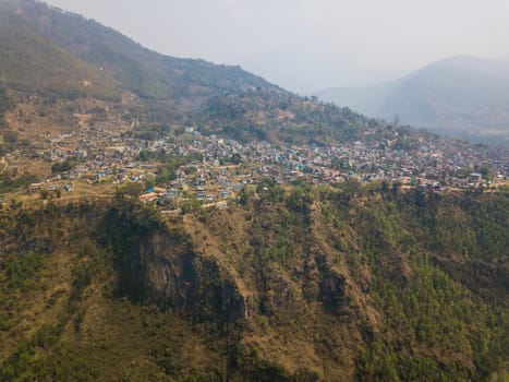 Aerial view of Kusma in Parbat district, Nepal