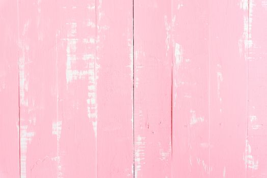 Pastel white and pink wooden table background texture.