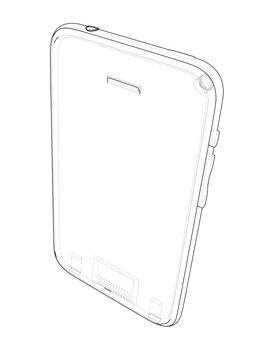 Sketch of mobile phone. 3d illustration. Wire-frame style