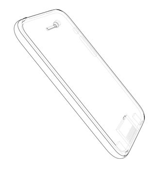 Sketch of mobile phone. 3d illustration. Wire-frame style