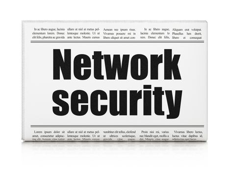 Security concept: newspaper headline Network Security on White background, 3D rendering