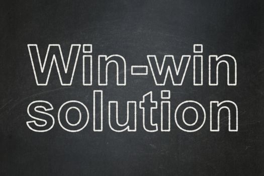 Business concept: text Win-win Solution on Black chalkboard background