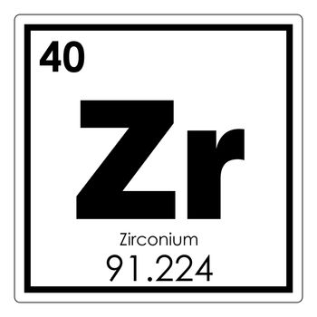 Zirconium chemical element periodic table science symbol