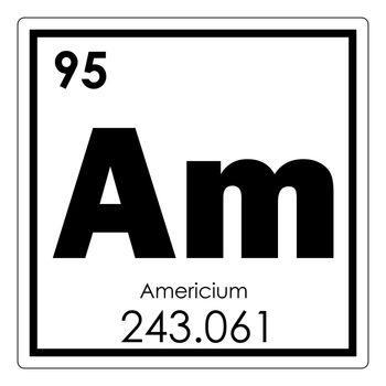 Americium chemical element periodic table science symbol