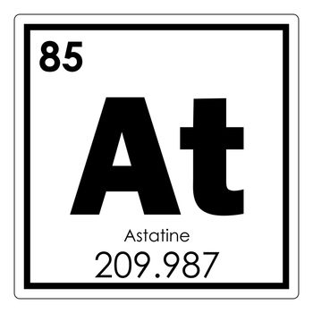 Astatine chemical element periodic table science symbol