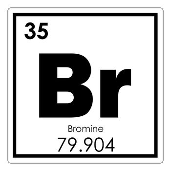 Bromine chemical element periodic table science symbol
