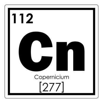 Copernicium chemical element periodic table science symbol