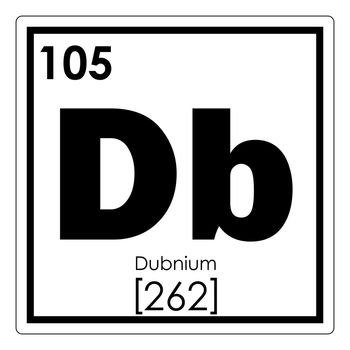 Dubnium chemical element periodic table science symbol