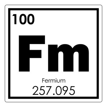 Fermium chemical element periodic table science symbol