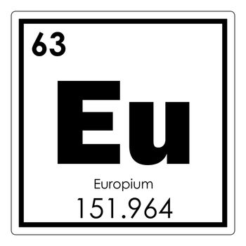 Europium chemical element periodic table science symbol