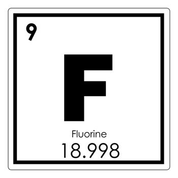 Fluorine chemical element periodic table science symbol