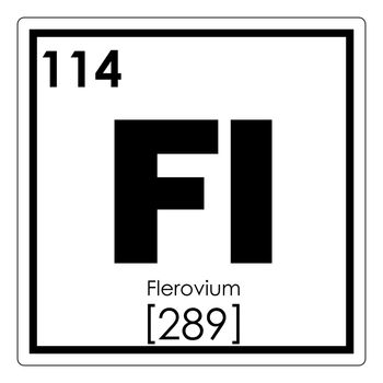 Flerovium chemical element periodic table science symbol