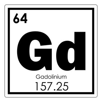 Gadolinium chemical element periodic table science symbol