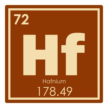 Hafnium chemical element periodic table science symbol