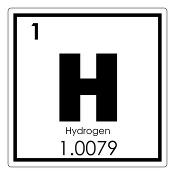 hydrogen chemical element periodic table science symbol