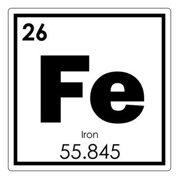 Iron chemical element periodic table science symbol