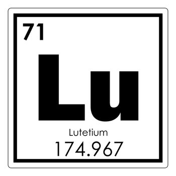 Lutetium chemical element periodic table science symbol