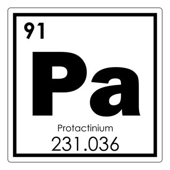 Protactinium chemical element periodic table science symbol