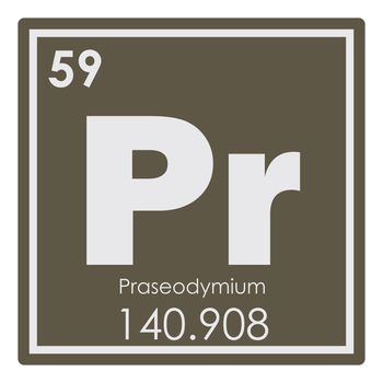 Praseodymium chemical element periodic table science symbol