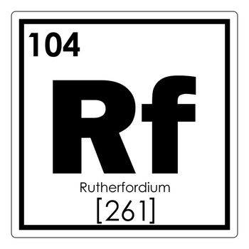 Rutherfordium chemical element periodic table science symbol