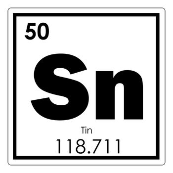 Tin chemical element periodic table science symbol