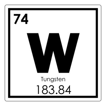 Tungsten chemical element periodic table science symbol