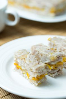 Chinese style homemade steamed yam pumpkin cake