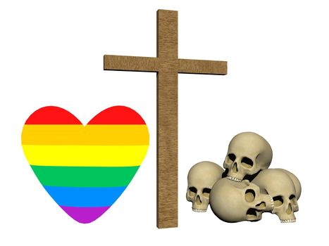 homophobic crimes love crime heart - 3d rendering