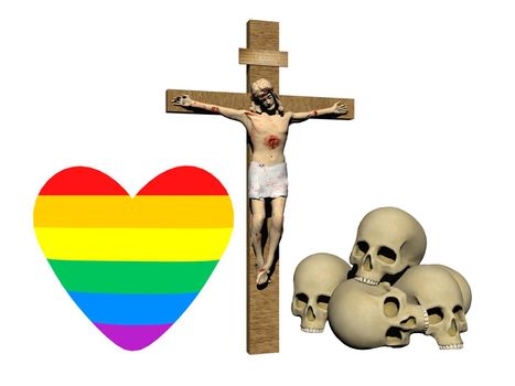 homophobic crimes love crime heart - 3d rendering