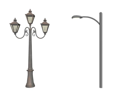 Street Lights Icon black vintage - 3d rendering