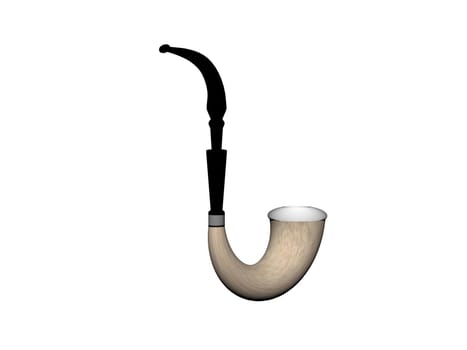 tobacco pipe white solated on white background - 3d rendering