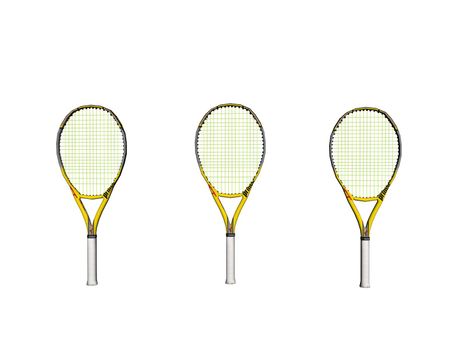 tennis racket yellow equipment icon illustration design - 3d rendering