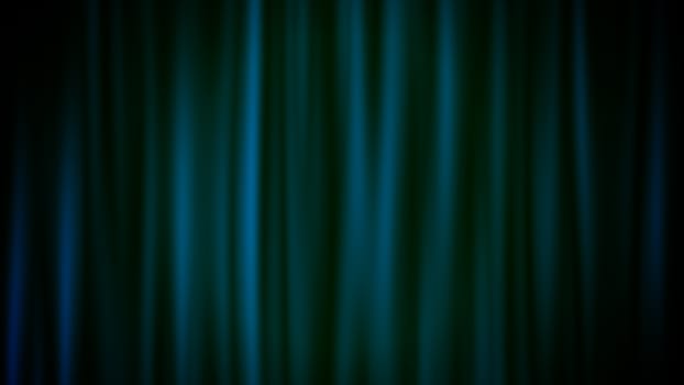 An abstract 3d rendering of vertical blue and green lines sparkling in the black background in a soft focus option. The sparkling straight rays shine in a cheery way.