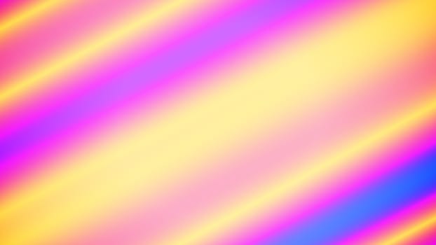 A wonderful 3d rendering of inclined rainbow rays shining in the multicolored background in a soft focus variant. The blurred rosy, yellow and blue rays shine cheerfully.