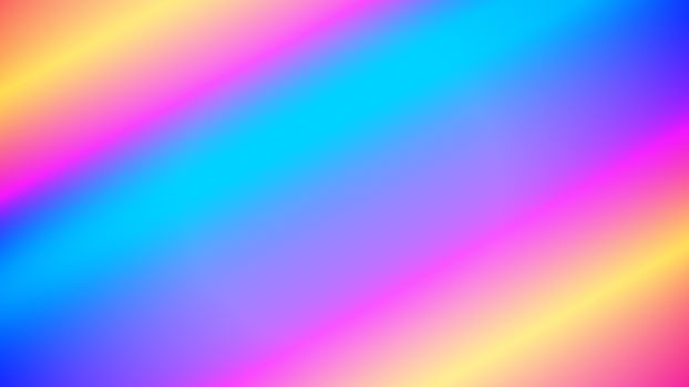 An arty 3d rendering of slanted fuzzy turquoise, yellow, violet, orange and rosy rays sparkling in the in a defocused way. The hazy rays shine optimistically.