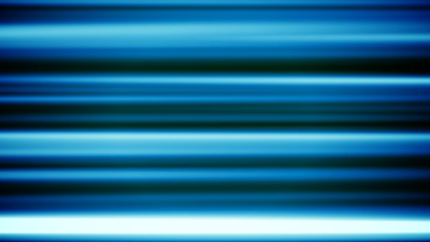 A holographic 3d rendering of thin horizontal blue and white pipes glowing optimistically in the black background in a soft focus version. The sparkling tubes look arty.