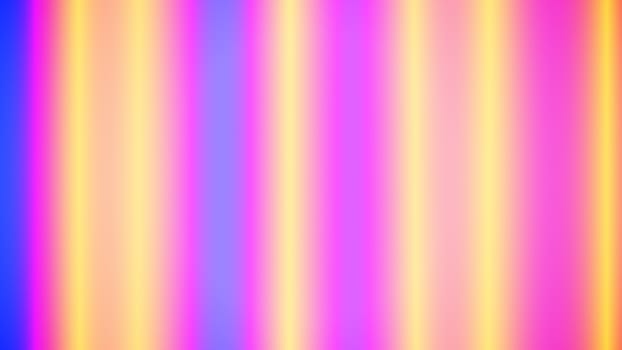 An optimistic 3d illustration of straight vertical pink, blue and violet rays sparkling in the colorful background in a defocused way. The sunbeams look joyful and cheery.