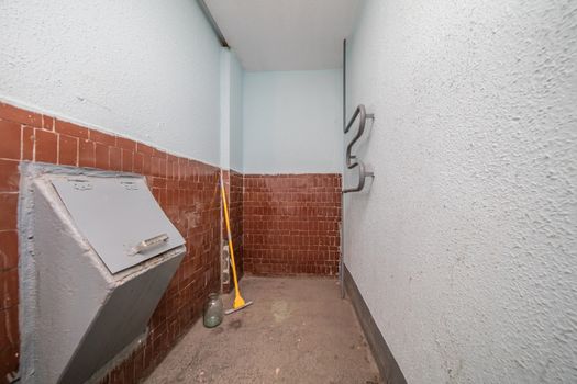Garbage chute in apartment building garbage disposal