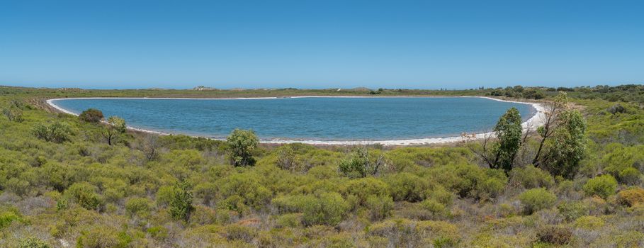 Panoramic view over lake Thetis in the Nambung National Park, Western Australia