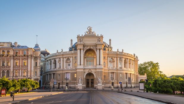 Odessa National Academic Theater of Opera and Ballet in Ukraine in a summer morning