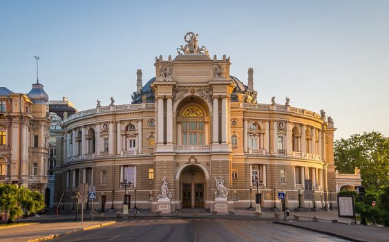 Odessa National Academic Theater of Opera and Ballet in Ukraine in a summer morning