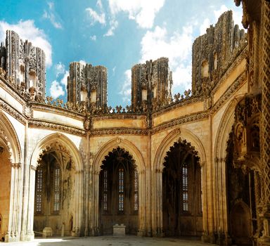 The Unfinished Chapel of the Batalha Monastery in Portugal