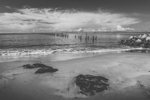 Beautiful beach at Bridport, Tasmania, Australia during the day.