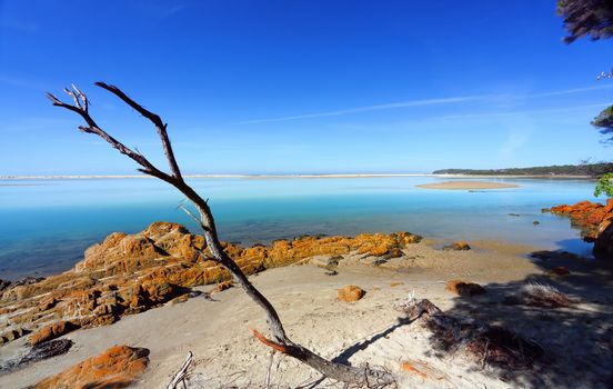 Beautiful sunny day on the foreshore of idyllic unspolt Mallacoota, East Gippsland Victoria