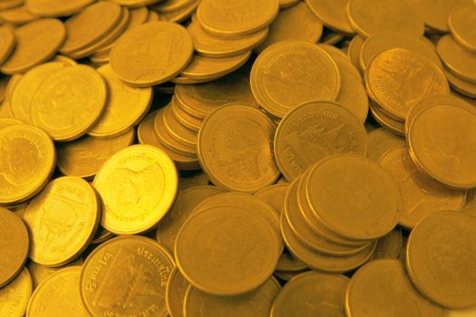 Close-up coins save money concept with stack money coin for growing your business