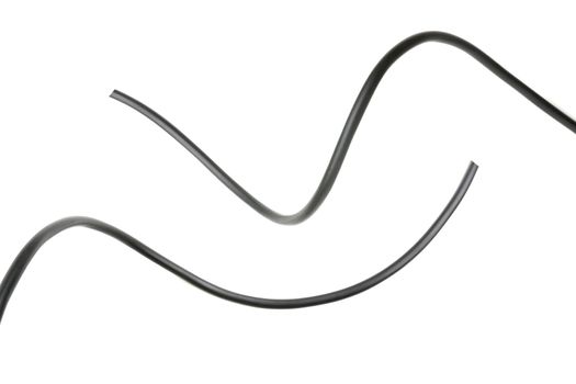 black wire isolated on a white background abstraction.