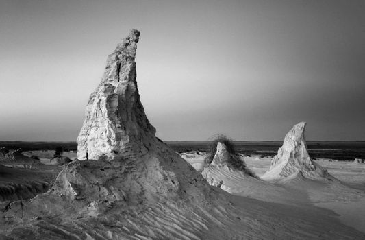 Three Horns - desert formations sculpted by sand and erosion.  Mungo, Australia